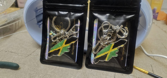 Jamaica Map Keychain